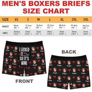 I Licked It So It's Mine | Live Preview Custom Face Photo Boxer Briefs | Personalized Gift Ideas for Husband, Boyfriend, Valentines Day 681736