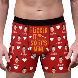 I Licked It So It's Mine | Live Preview Custom Face Photo Boxer Briefs | Personalized Gift Ideas for Husband, Boyfriend, Valentines Day 681736