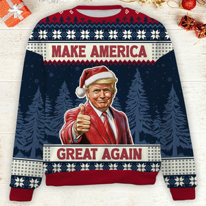 Make America Great Again, Trump 2024 Ugly Sweater, Trump Supporters Christmas All-Over-Printed Sweatshirt C1741 - GOP