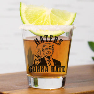 Haters Gonna Hate | Trump Won | Trump 47th President Print Shot Glasses T1744 - GOP