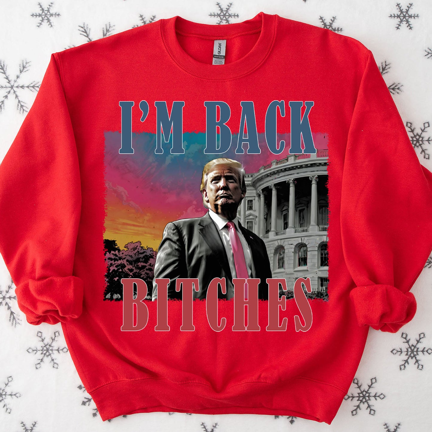 I'm Back Bitches, Trump Is My President, Trump Won, Trump 47th President Sweatshirt Bright T1745 - GOP