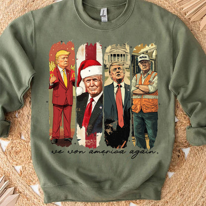 We Won America Again, Mac Daddy, MAGA Trump, Trump Won 47th President Sweatshirt Bright T1746 - GOP