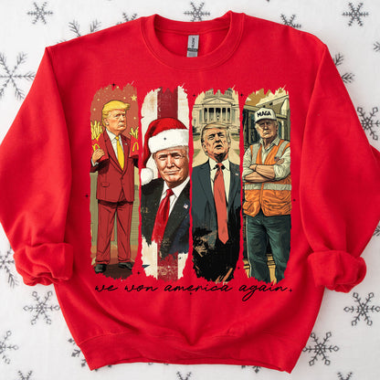 We Won America Again, Mac Daddy, MAGA Trump, Trump Won 47th President Sweatshirt Bright T1746 - GOP