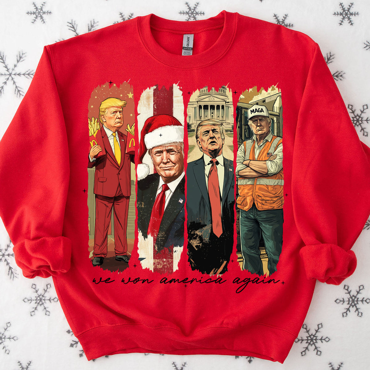 We Won America Again, Mac Daddy, MAGA Trump, Trump Won 47th President Sweatshirt Bright T1746 - GOP