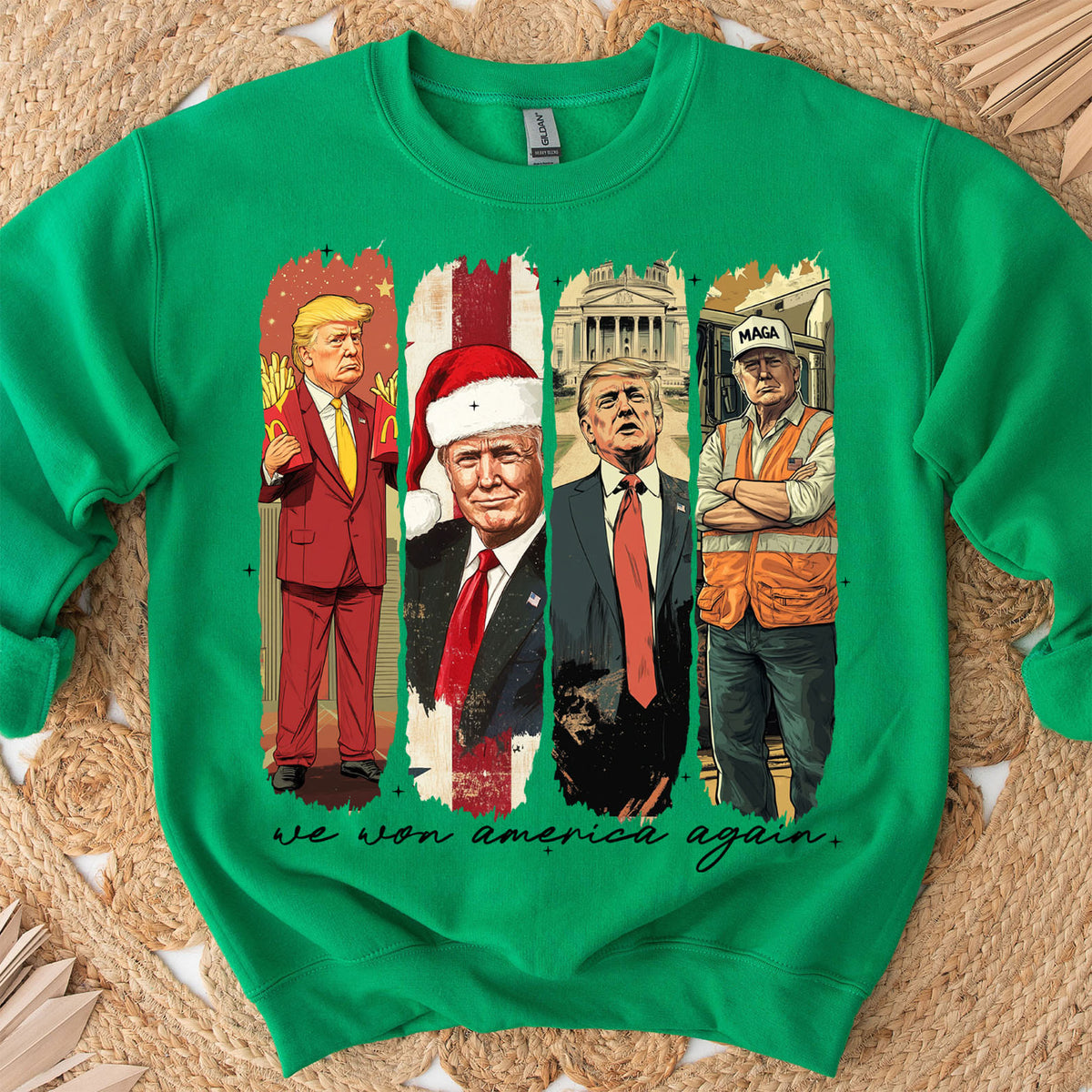 We Won America Again, Mac Daddy, MAGA Trump, Trump Won 47th President Sweatshirt Bright T1746 - GOP