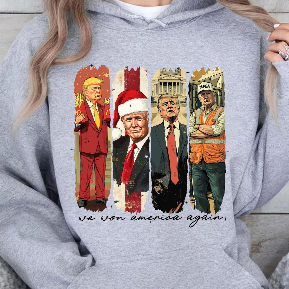 We Won America Again, Mac Daddy, MAGA Trump, Trump Won 47th President Sweatshirt Bright T1746 - GOP
