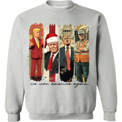 We Won America Again, Mac Daddy, MAGA Trump, Trump Won 47th President Sweatshirt Bright T1746 - GOP