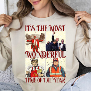 It's The Most Wonderful Time of Year, Humorous Trump Christmas Shirt, Trump 47th President Sweatshirt Bright T1753 - GOP