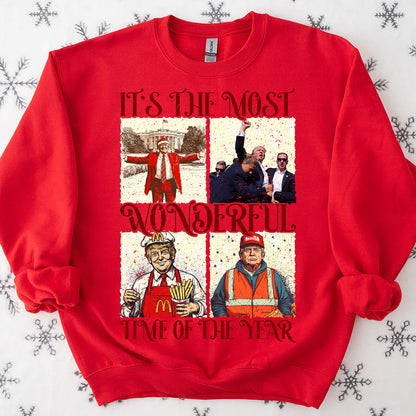 It's The Most Wonderful Time of Year, Humorous Trump Christmas Shirt, Trump 47th President Sweatshirt Bright T1753 - GOP