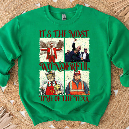It's The Most Wonderful Time of Year, Humorous Trump Christmas Shirt, Trump 47th President Sweatshirt Bright T1753 - GOP