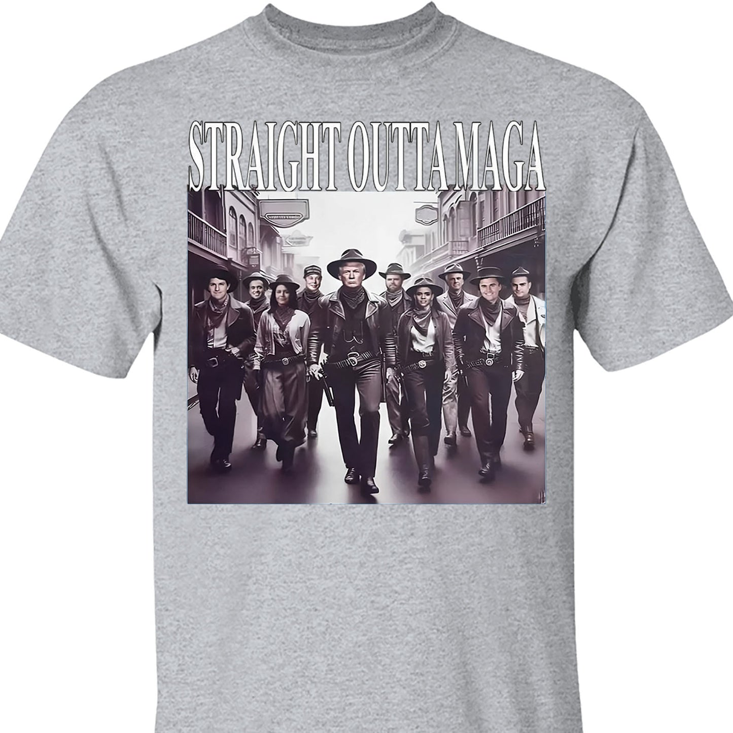 Straight Outta MAGA, Humorous Trump Shirt, Trump 47th President Sweatshirt Bright T1754 - GOP