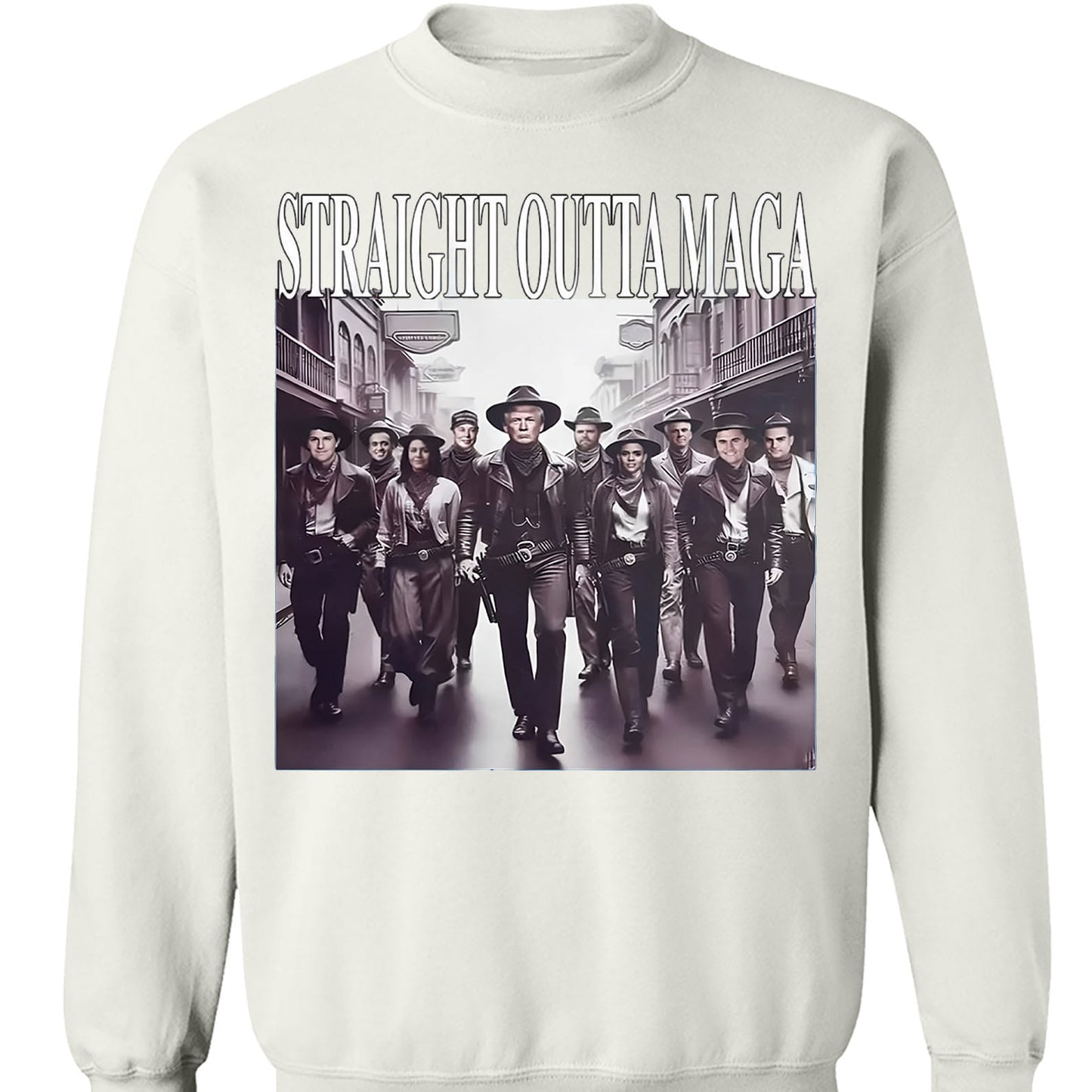 Straight Outta MAGA, Humorous Trump Shirt, Trump 47th President Sweatshirt Bright T1754 - GOP