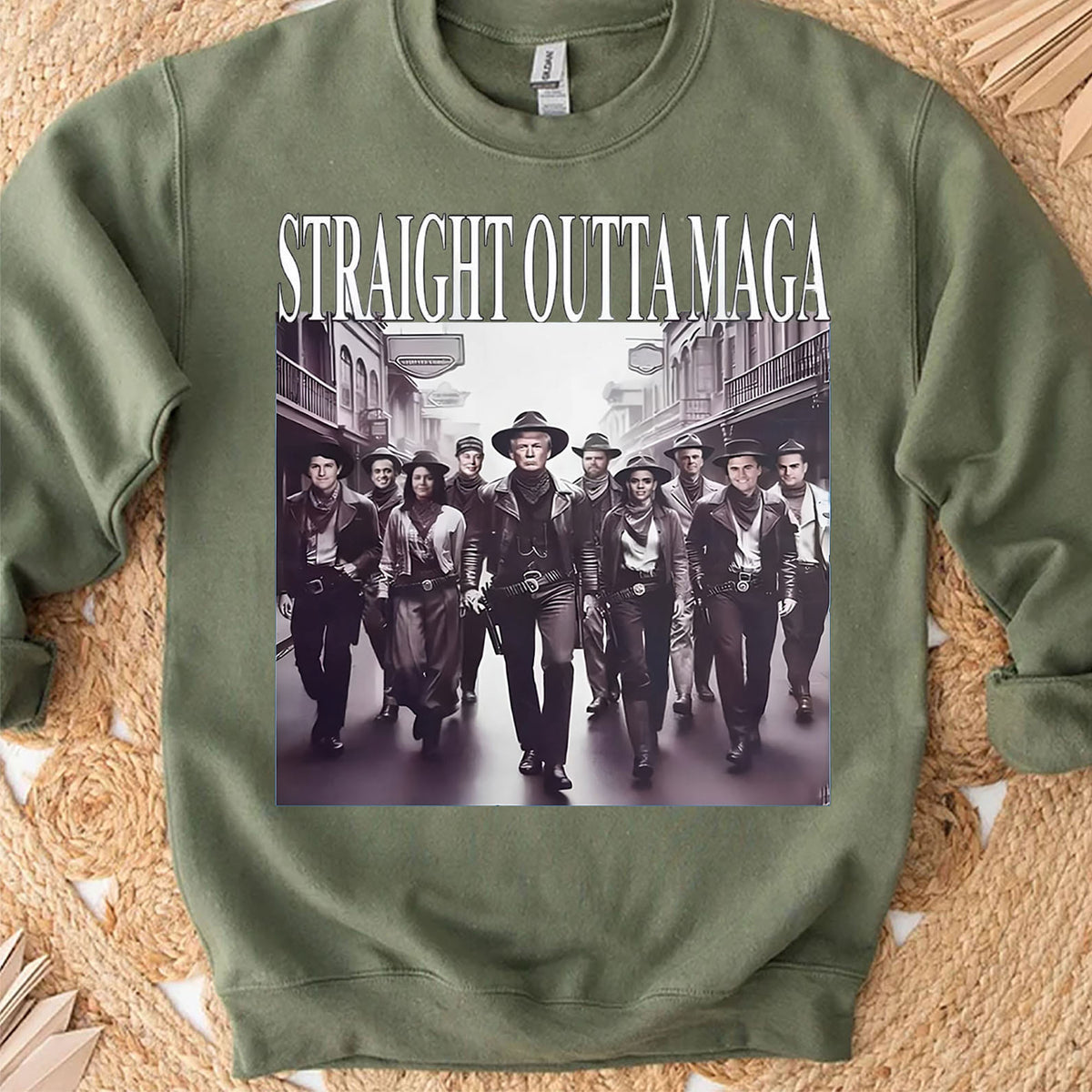 Straight Outta MAGA, Humorous Trump Shirt, Trump 47th President Sweatshirt Bright T1754 - GOP