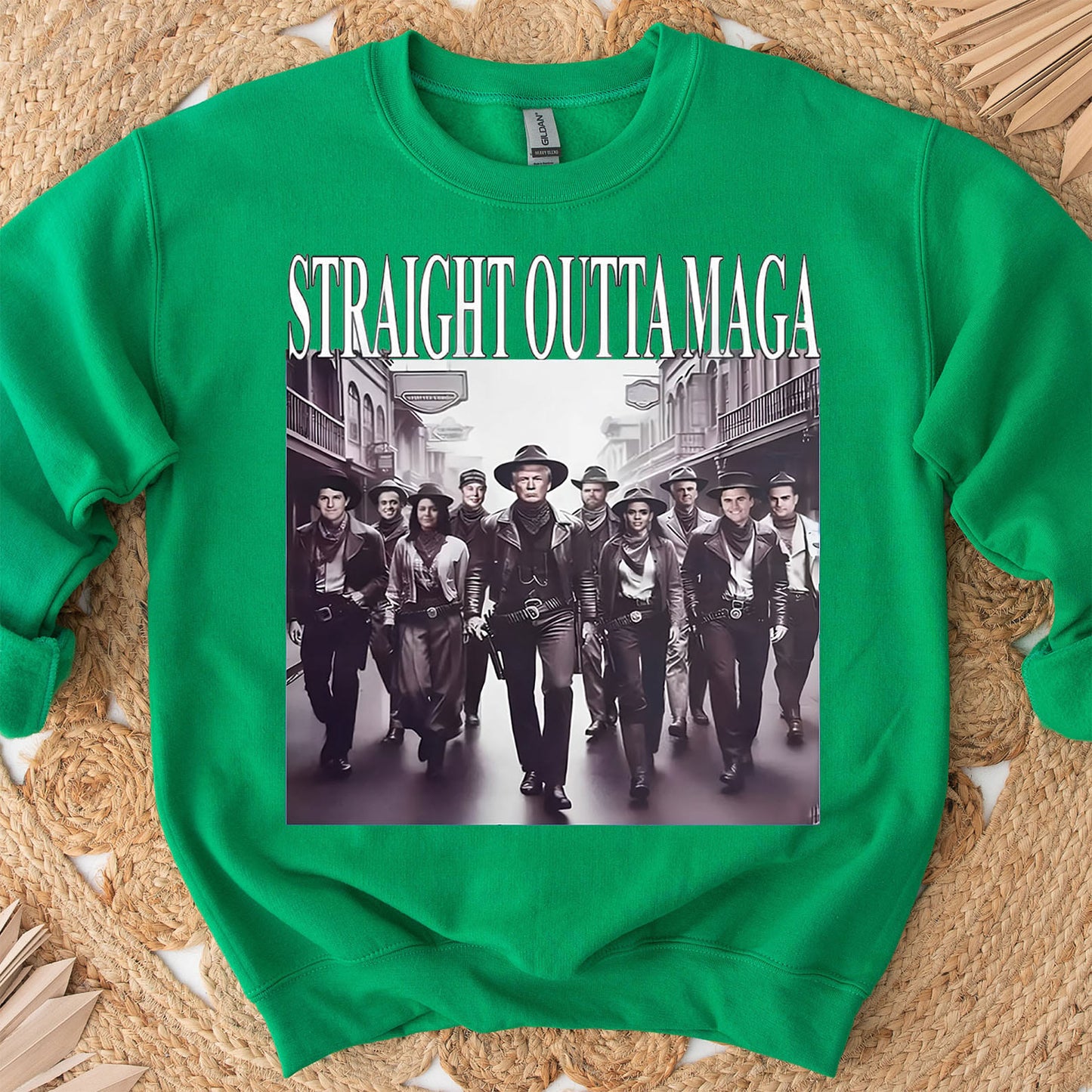 Straight Outta MAGA, Humorous Trump Shirt, Trump 47th President Sweatshirt Bright T1754 - GOP