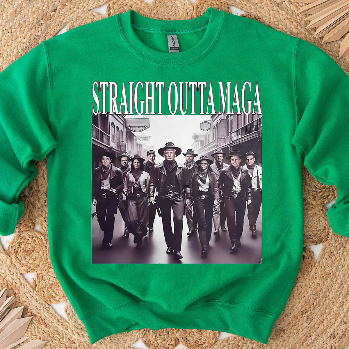 Straight Outta MAGA, Humorous Trump Shirt, Trump 47th President Sweatshirt Bright T1754 - GOP