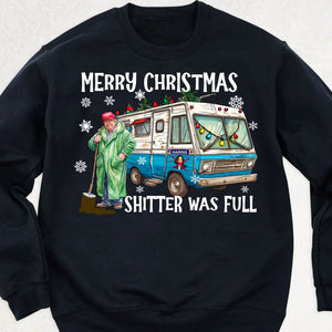 Trump 2024 Merry Christmas Shitter Was Full, Trump Merry Christmas Vibes Sweatshirt T1756 - GOP