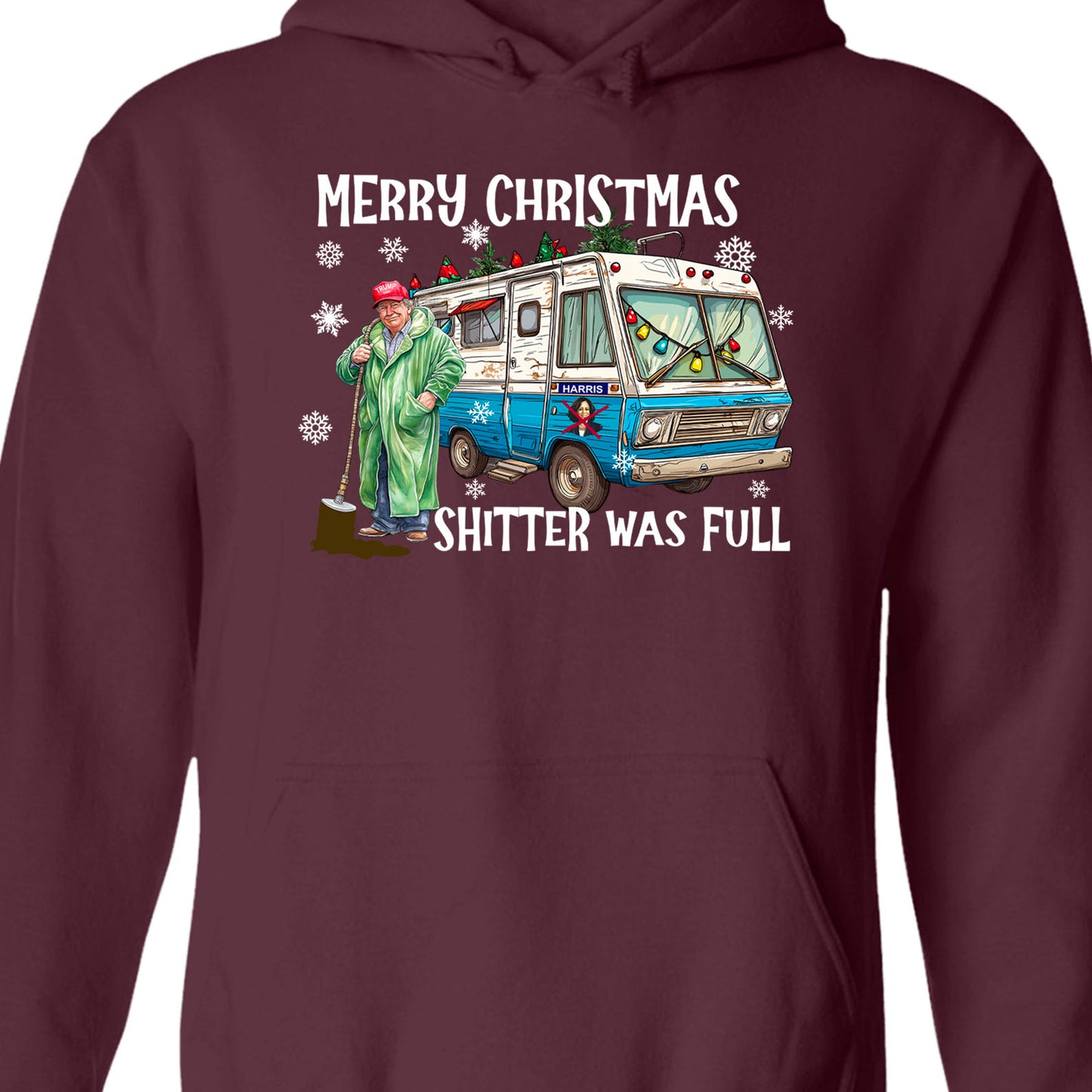 Trump 2024 Merry Christmas Shitter Was Full, Trump Merry Christmas Vibes Sweatshirt T1756 - GOP