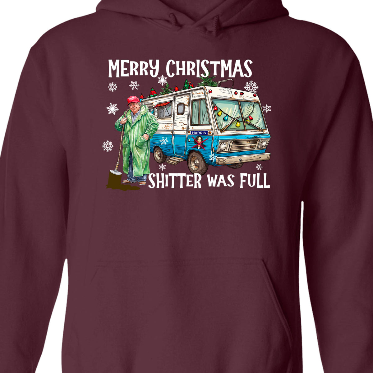Trump 2024 Merry Christmas Shitter Was Full, Trump Merry Christmas Vibes Sweatshirt T1756 - GOP