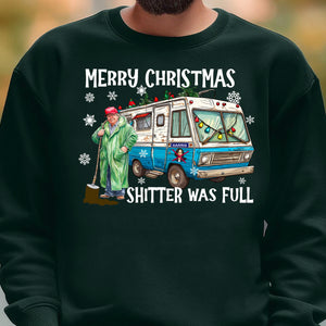 Trump 2024 Merry Christmas Shitter Was Full, Trump Merry Christmas Vibes Sweatshirt T1756 - GOP