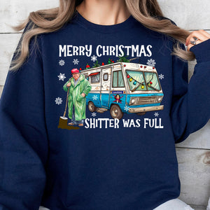 Trump 2024 Merry Christmas Shitter Was Full, Trump Merry Christmas Vibes Sweatshirt T1756 - GOP