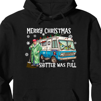 Trump 2024 Merry Christmas Shitter Was Full, Trump Merry Christmas Vibes Sweatshirt T1756 - GOP