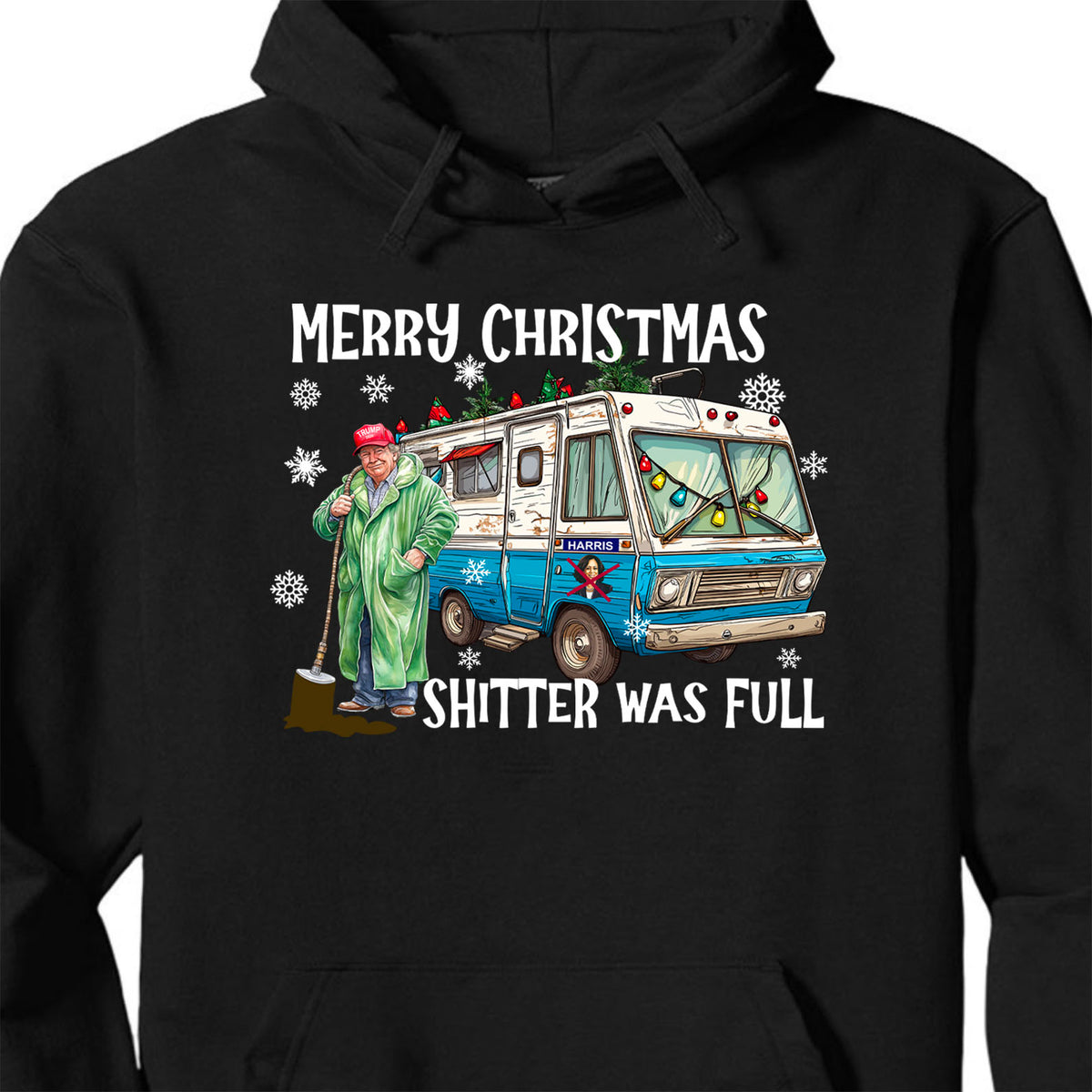 Trump 2024 Merry Christmas Shitter Was Full, Trump Merry Christmas Vibes Sweatshirt T1756 - GOP