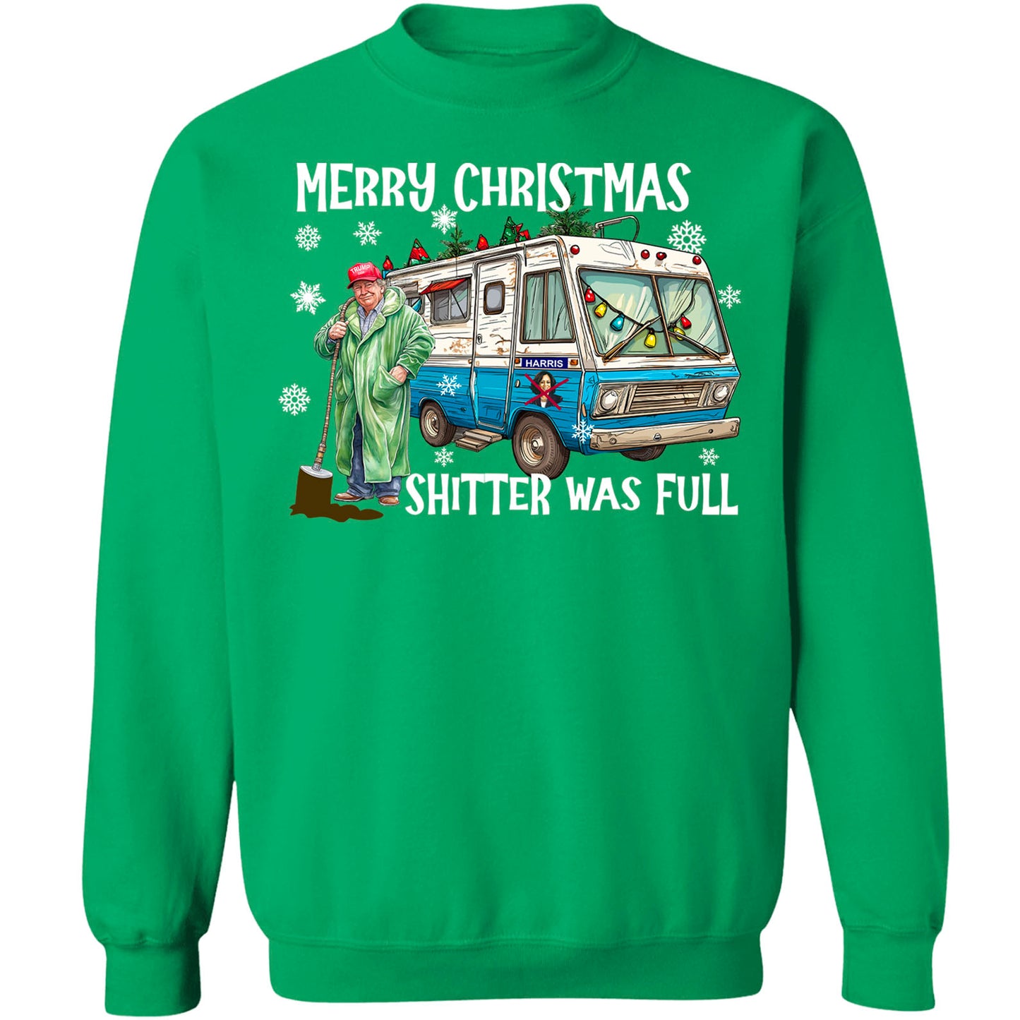 Trump 2024 Merry Christmas Shitter Was Full, Trump Merry Christmas Vibes Sweatshirt T1756 - GOP