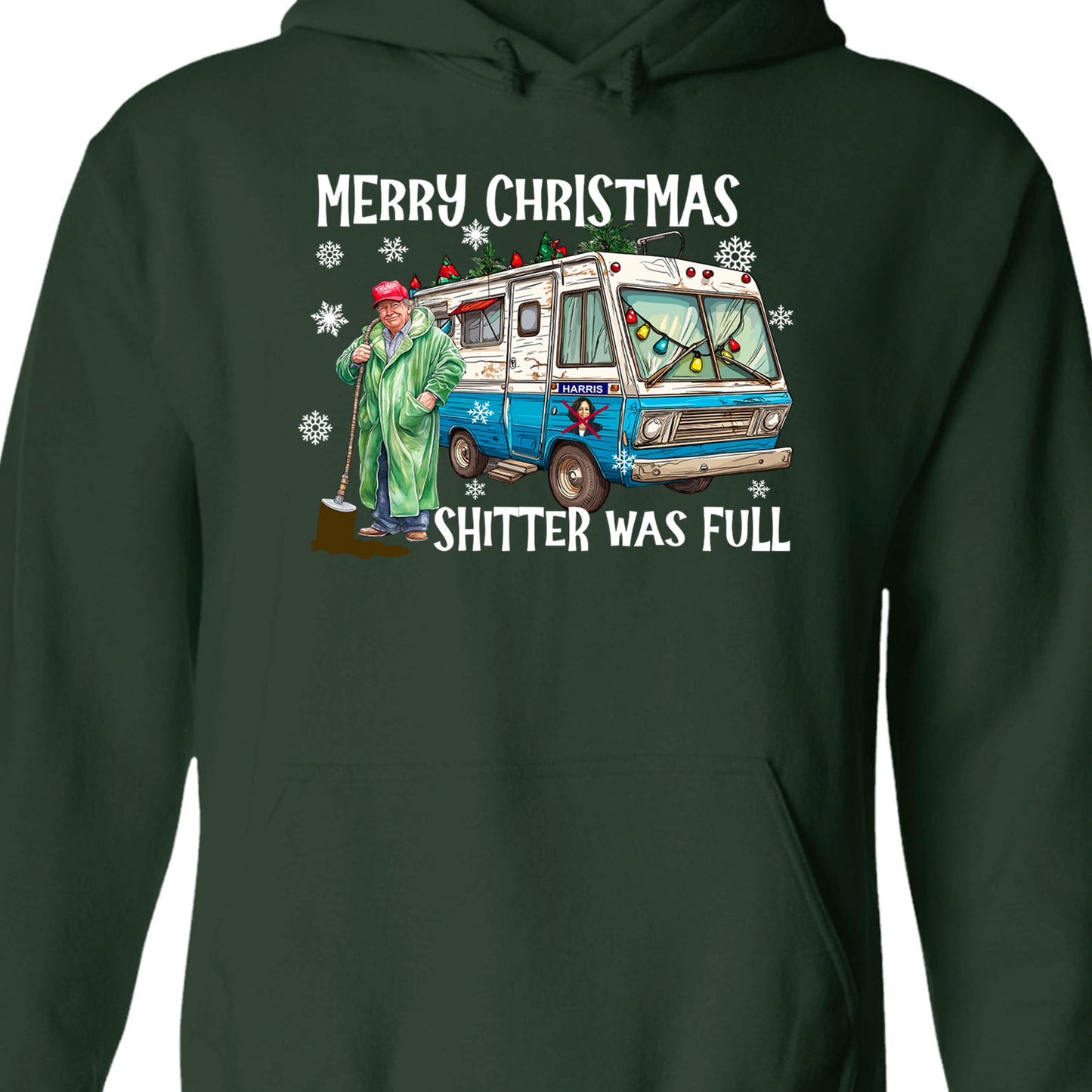 Trump 2024 Merry Christmas Shitter Was Full, Trump Merry Christmas Vibes Sweatshirt T1756 - GOP