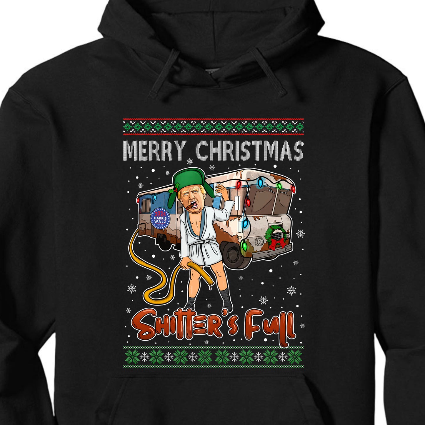 Trump 2024 Merry Christmas Shitter’s Full, Funny Trump Christmas Shirt, Trump 47th President Sweatshirt Dark T1757 - GOP