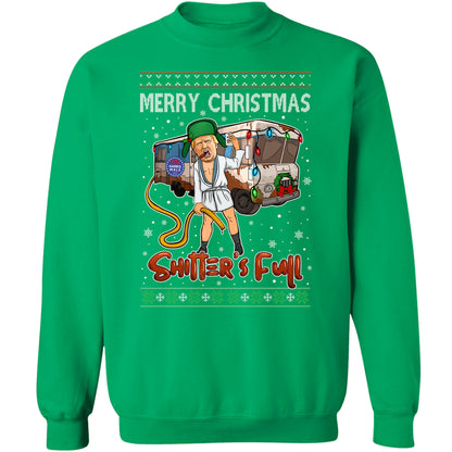Trump 2024 Merry Christmas Shitter’s Full, Funny Trump Christmas Shirt, Trump 47th President Sweatshirt Dark T1757 - GOP