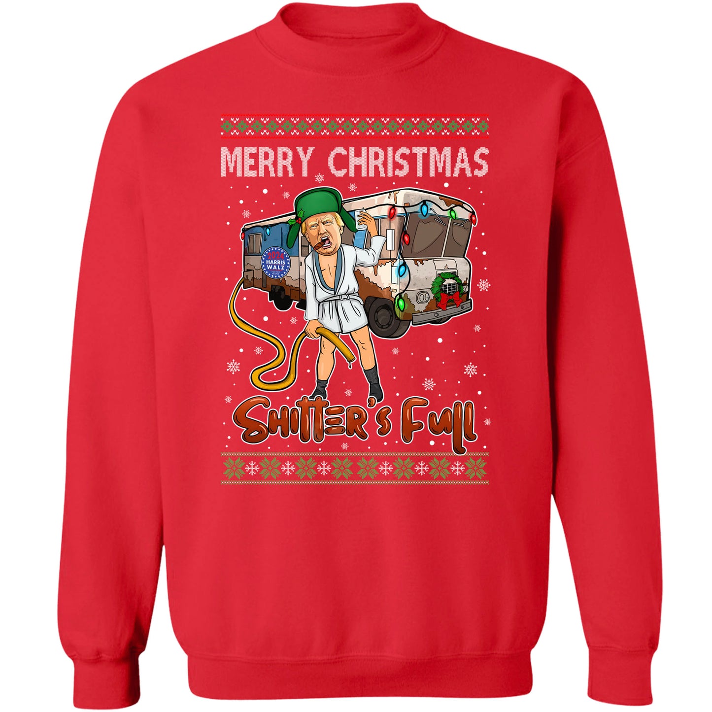 Trump 2024 Merry Christmas Shitter’s Full, Funny Trump Christmas Shirt, Trump 47th President Sweatshirt Dark T1757 - GOP
