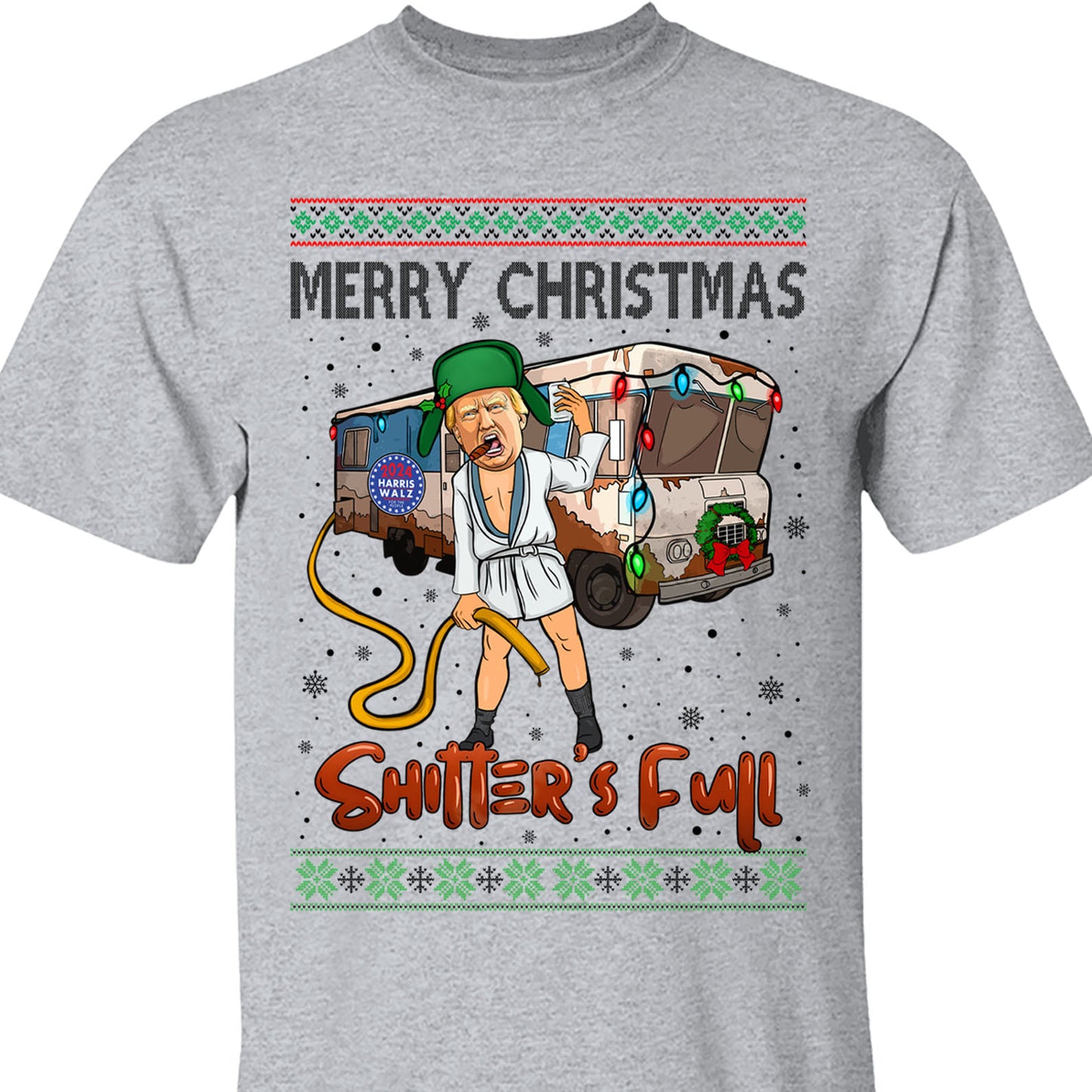 Trump 2024 Merry Christmas Shitter’s Full, Funny Trump Christmas Shirt, Trump 47th President Sweatshirt Bright T1757 - GOP