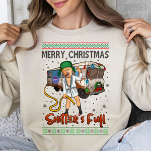 Trump 2024 Merry Christmas Shitter’s Full, Funny Trump Christmas Shirt, Trump 47th President Sweatshirt Bright T1757 - GOP