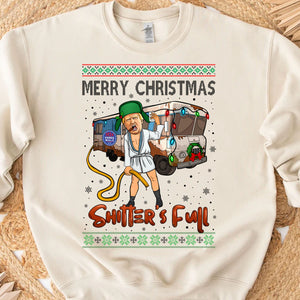 Trump 2024 Merry Christmas Shitter’s Full, Funny Trump Christmas Shirt, Trump 47th President Sweatshirt Bright T1757 - GOP