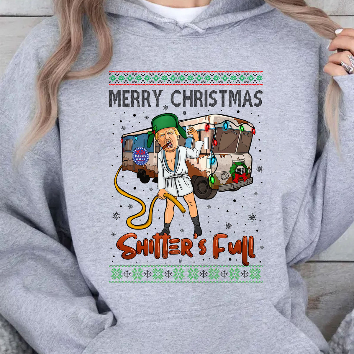 Trump 2024 Merry Christmas Shitter’s Full, Funny Trump Christmas Shirt, Trump 47th President Sweatshirt Bright T1757 - GOP