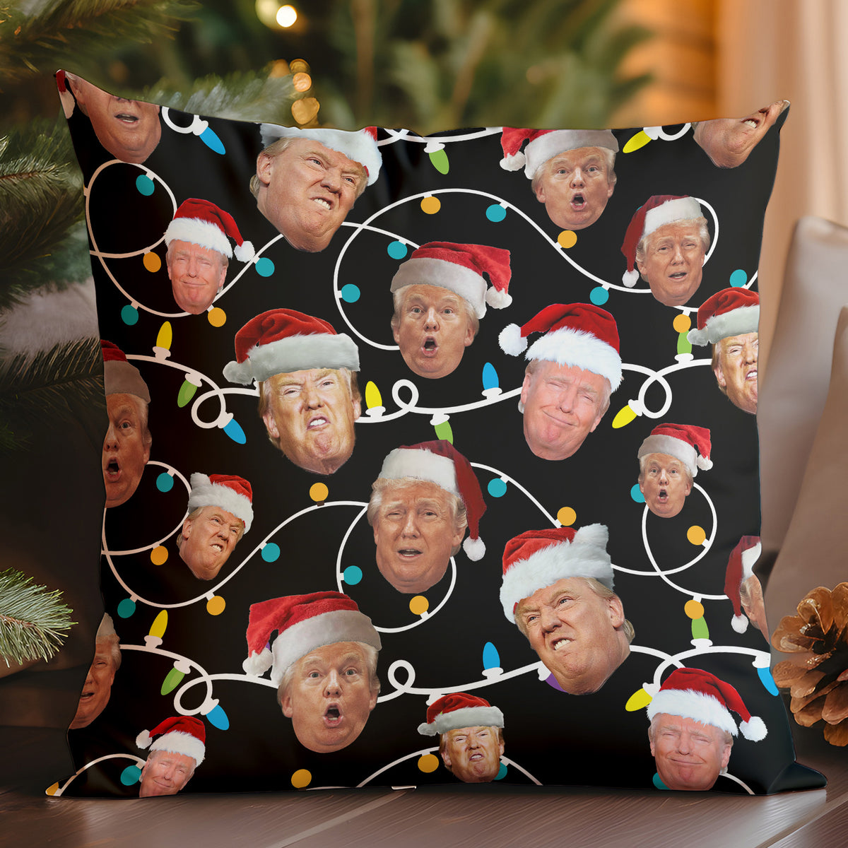 Funny Trump Face Ugly Pillow, Funny Trump Pillow, Trump 2024 Christmas Pillow 681763 - GOP