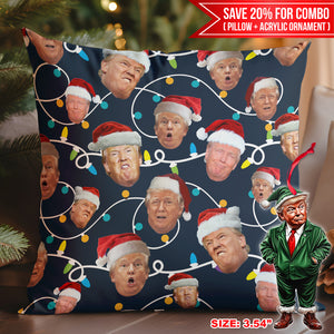 Funny Trump Face Ugly Sweatshirt, Funny Trump Pillow, Trump 2024 Christmas Pillow 681763 - GOP