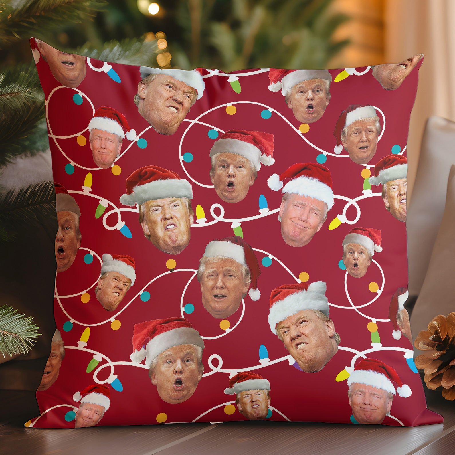 Funny Trump Face Ugly Pillow, Funny Trump Pillow, Trump 2024 Christmas Pillow 681763 - GOP