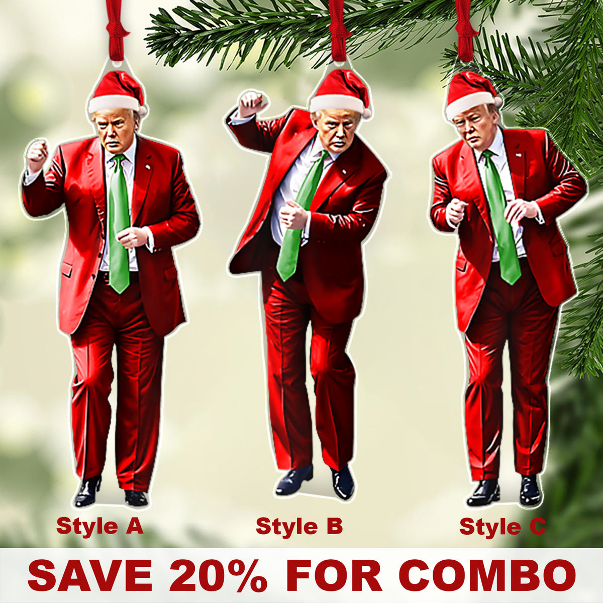 Ornamento Natalizio Trump 2024 - Ciondolo Acrilico Divertente Per Auto O Albero - Foto 2