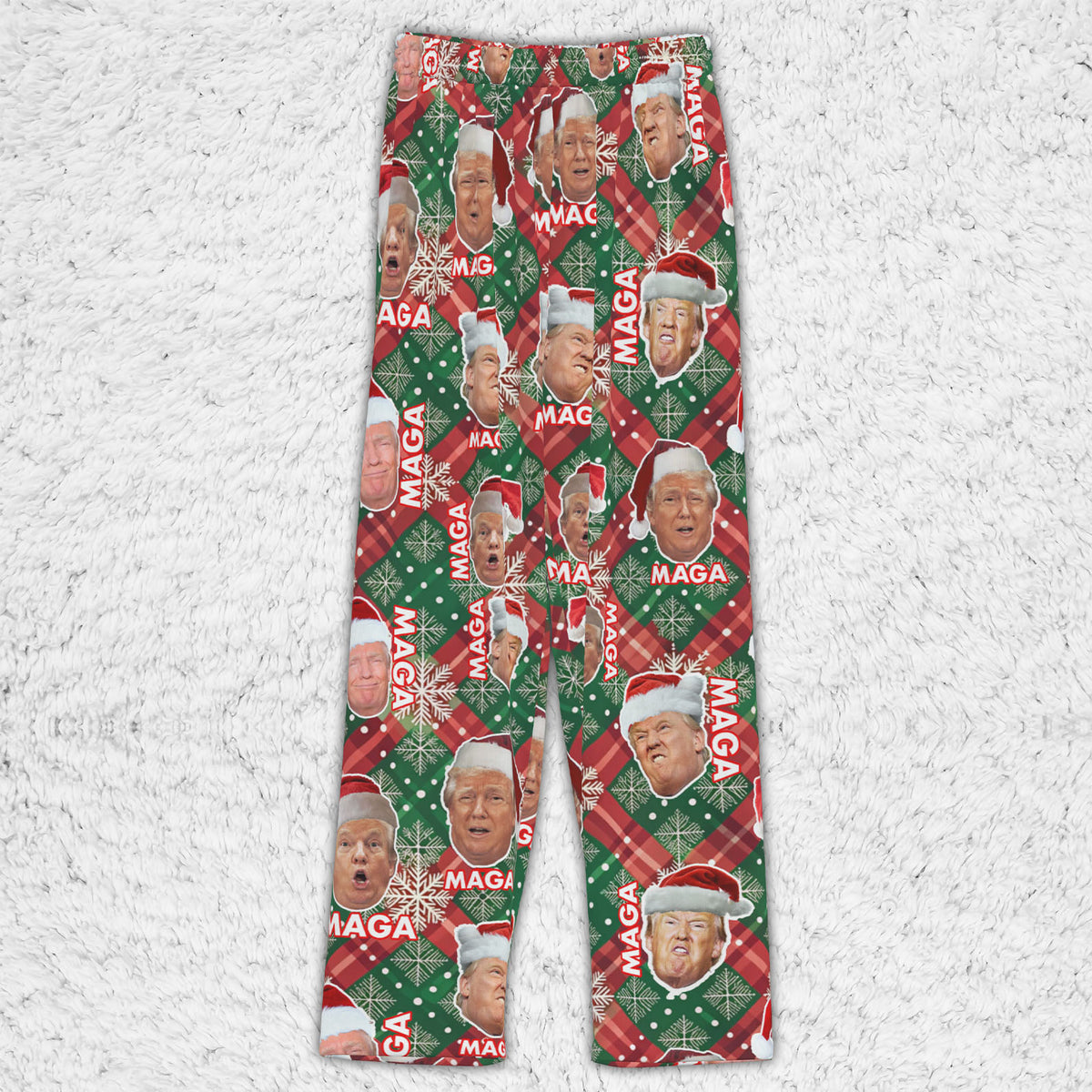 Funny Trump Face MAGA Pajamas,Trump Christmas Pajamas, Trump Won 2024 Pajamas M1776 - GOP