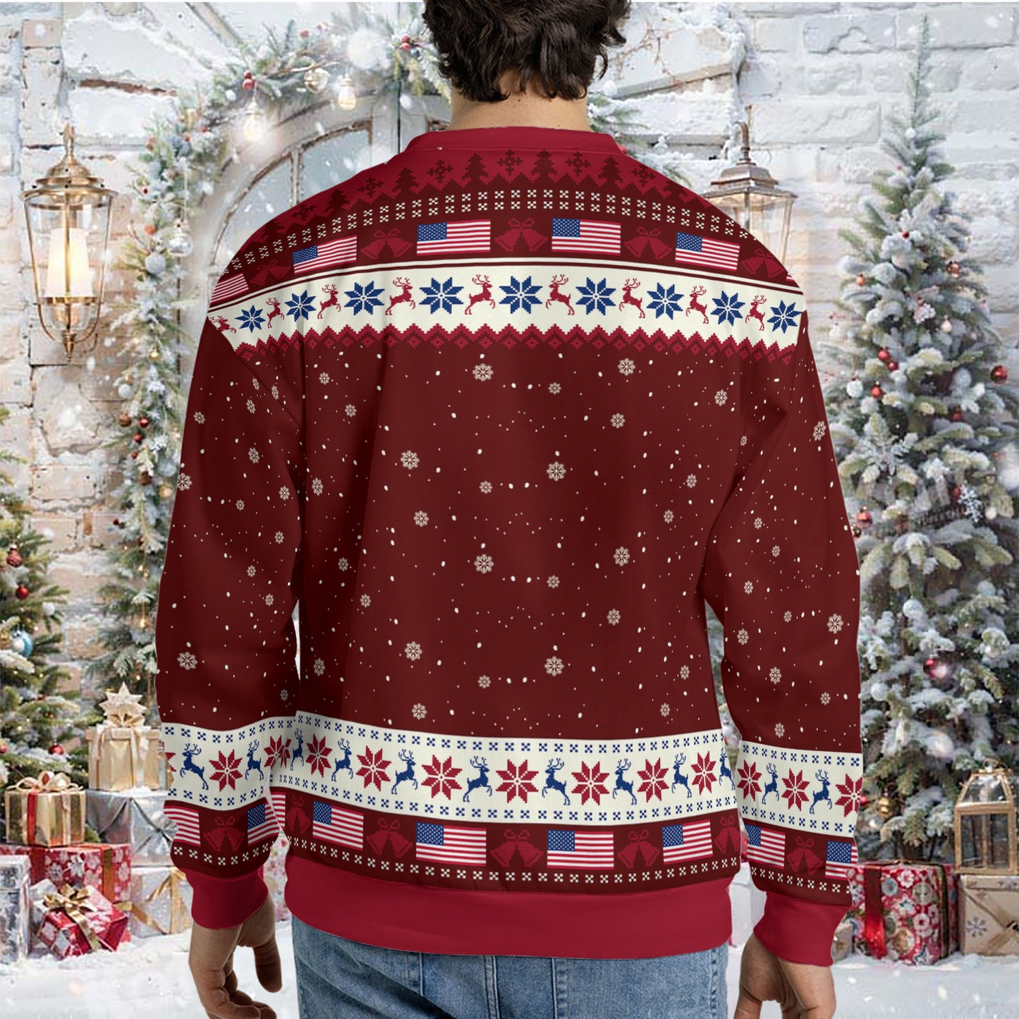 Merry Christmas Ya Filthy Democrats, Funny Trump Dancing Ugly Sweater, Trump 2024 Christmas All-Over-Printed Sweatshirt C1795 - GOP