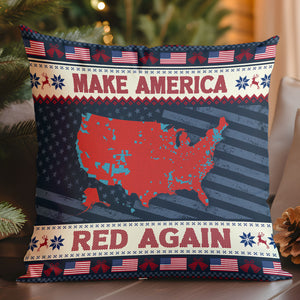 Make America Red Again Pillow, Election Map 2024,  2024 Election Result, Trump Won 2024 Christmas Pillow M1817 - GOP