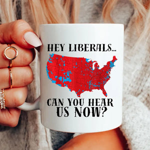 Trump Victory Map, MAGA Trump Can You Hear Us Now Coffee Mug, Red Trump Map 2024 Coffee Mug C1823 - GOP - WFD