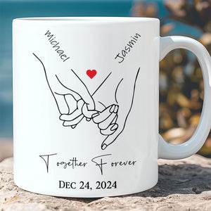 Pinky Hold Hands, Customize Valentine Mug, Personalize Anniversary Gift, Valentines Gift 681824