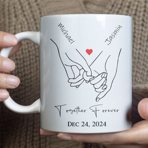 Pinky Hold Hands, Customize Valentine Mug, Personalize Anniversary Gift, Valentines Gift 681824