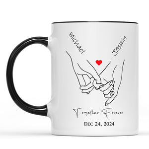 Pinky Hold Hands, Customize Valentine Mug, Personalize Anniversary Gift, Valentines Gift 681824