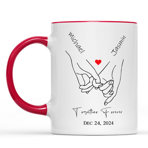 Pinky Hold Hands, Customize Valentine Mug, Personalize Anniversary Gift, Valentines Gift 681824