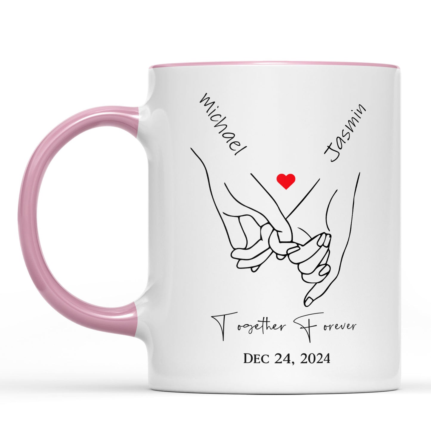 Pinky Hold Hands, Customize Valentine Mug, Personalize Anniversary Gift, Valentines Gift 681824