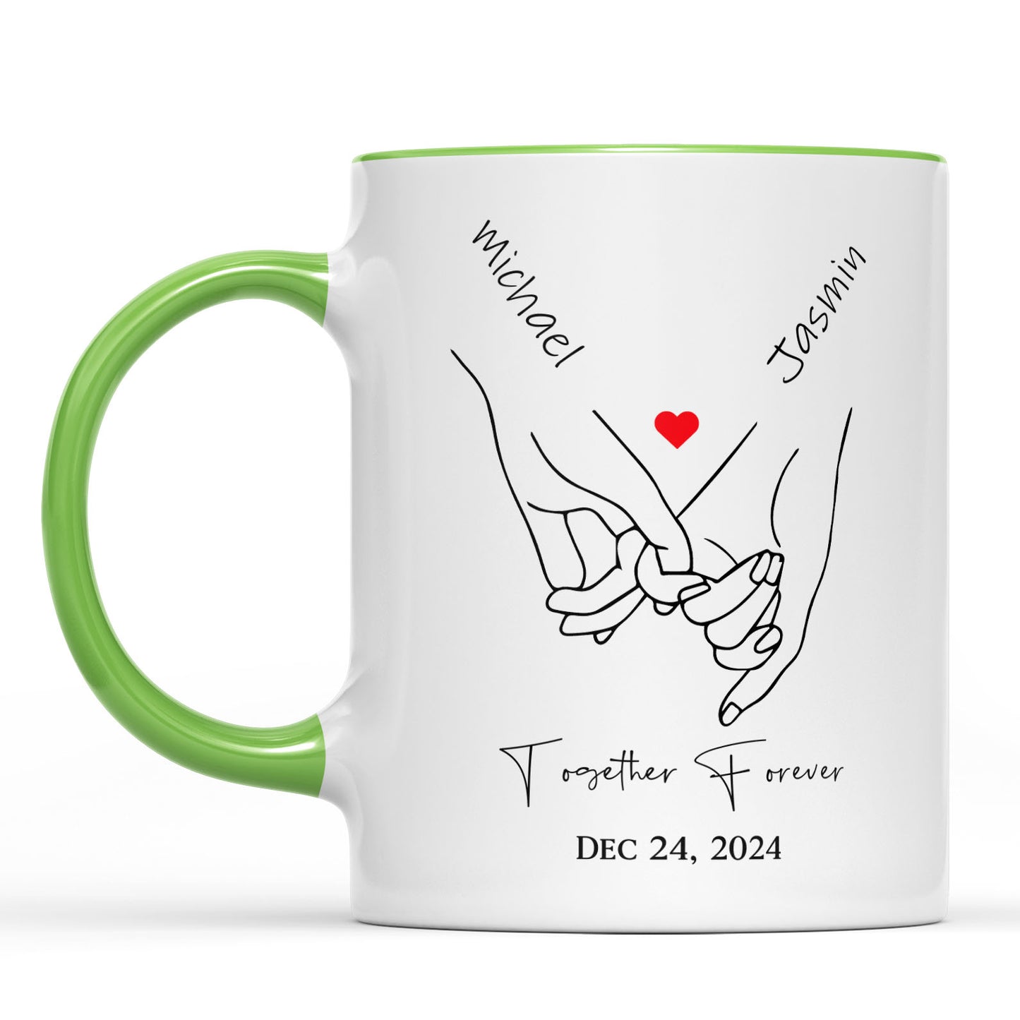 Pinky Hold Hands, Customize Valentine Mug, Personalize Anniversary Gift, Valentines Gift 681824