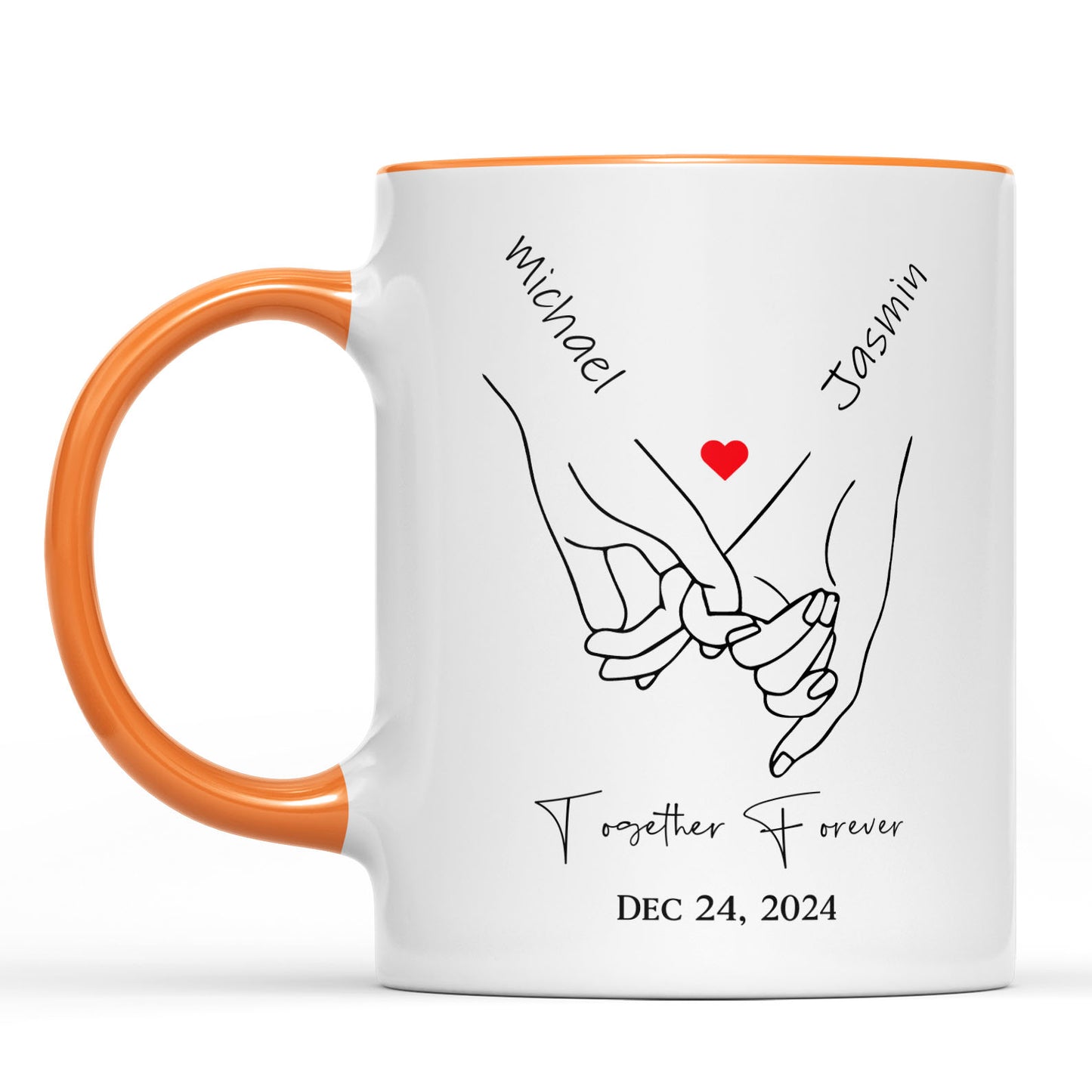 Pinky Hold Hands, Customize Valentine Mug, Personalize Anniversary Gift, Valentines Gift 681824